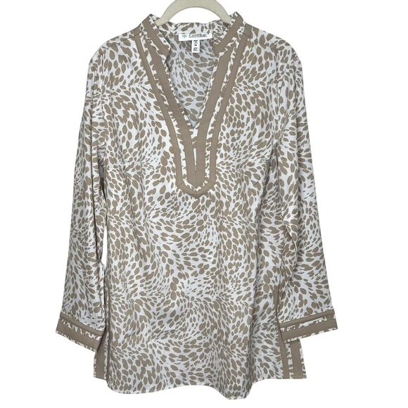 Coolibar Tunic Shirt Size Medium Animal Print UPF 50+ Sun Protection Lightweight - Picture 1 of 7